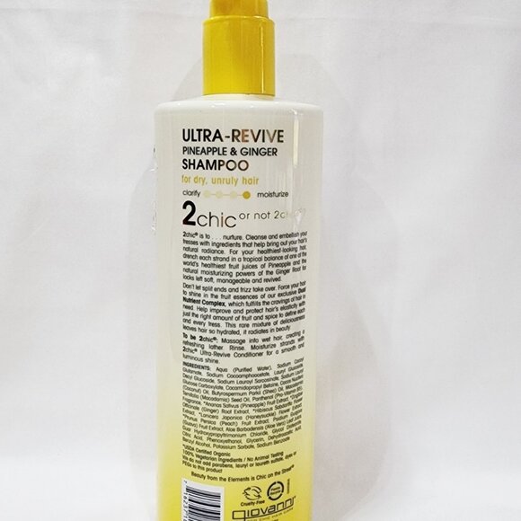 Giovanni 2Chic Ultra Revive SHAMPOO Pineapple Ginger Dry Hair 24 oz/710mL New - Picture 3 of 11